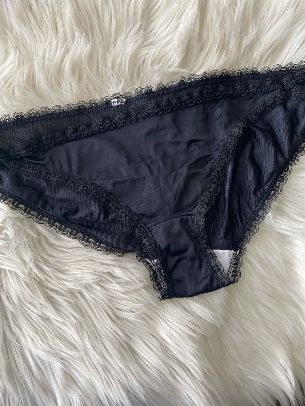 Playboy 70’s vintage Black Lace-Trim Bikini Panty
